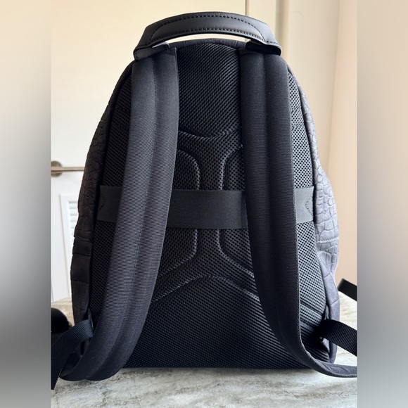 SALVATORE FERRAGAMO BACKPACK RUCKSACK CROCODILE MATTE BLACK GRAY $4300 NWOT - Picture 4 of 13